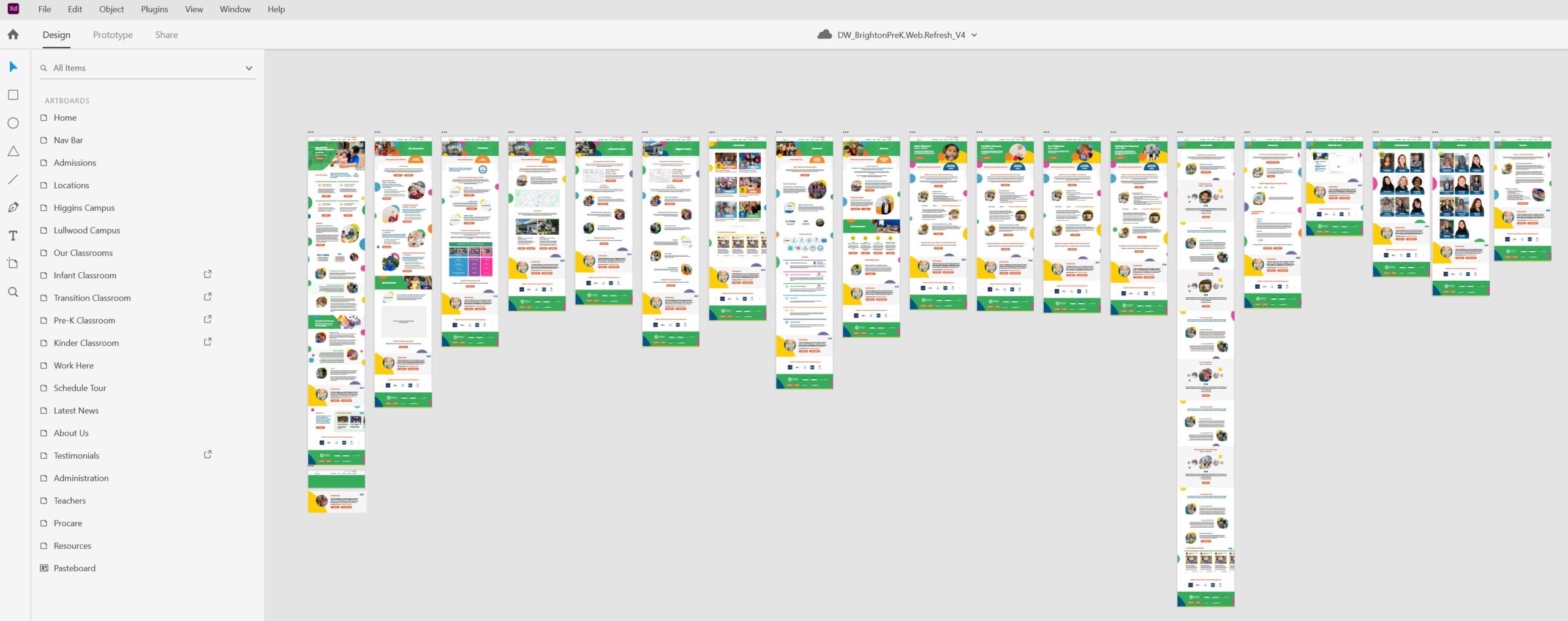 Brighton Preschool Website Refresh Adobe XD Comp